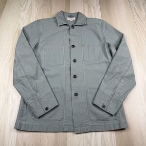 Wallace & Barnes Mens Light Gray Cotton Outdoor Counter Coat Shirt Jacket Size S